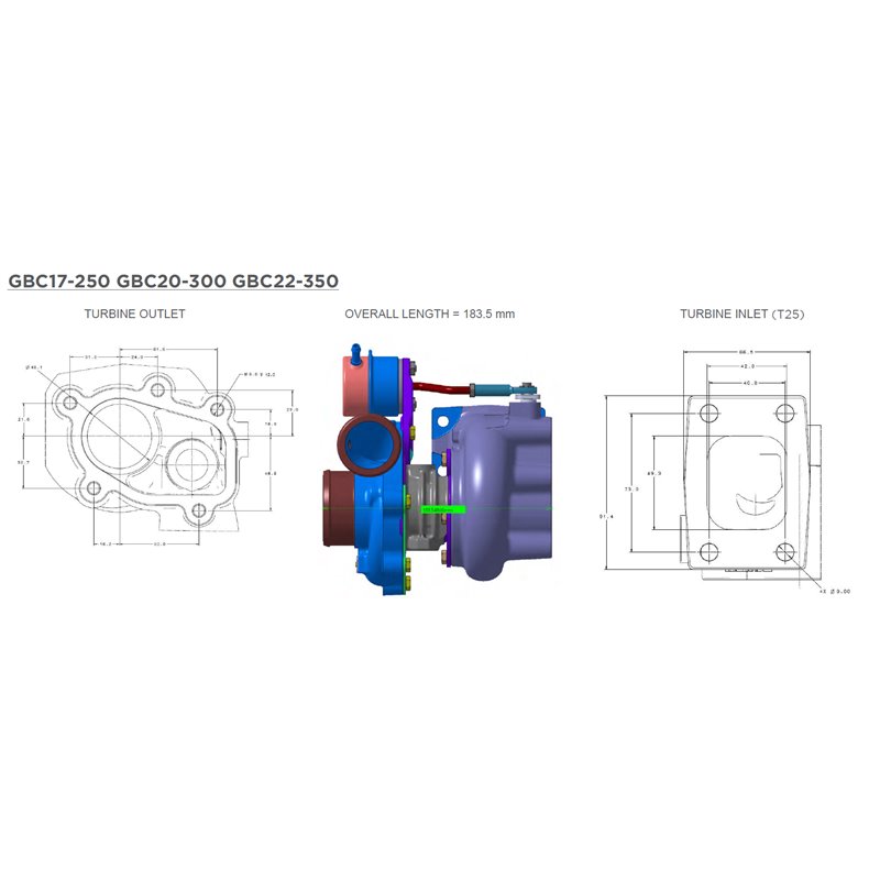 Garrett | GBC20-300 39mm Full Turbo - 0.55 A/R Garrett Turbo