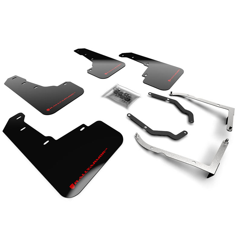 RallyArmor | Black Mud Flap Red Logo - Subaru Crosstrek 2018-2023 RallyArmor Mud Flaps