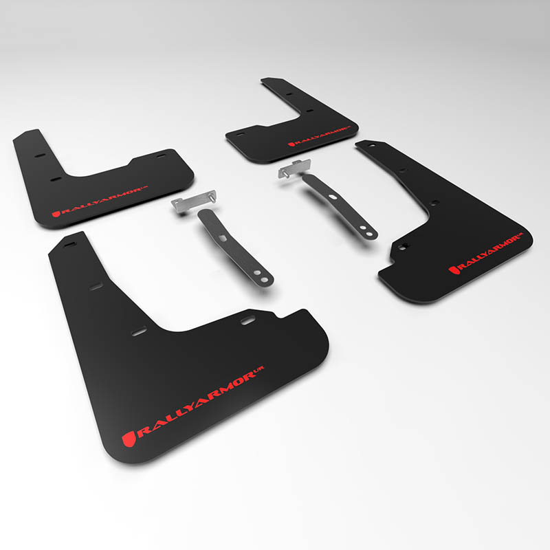 RallyArmor | Black UR Mud Flap Red Logo - Elantra 2021-2023 RallyArmor Mud Flaps