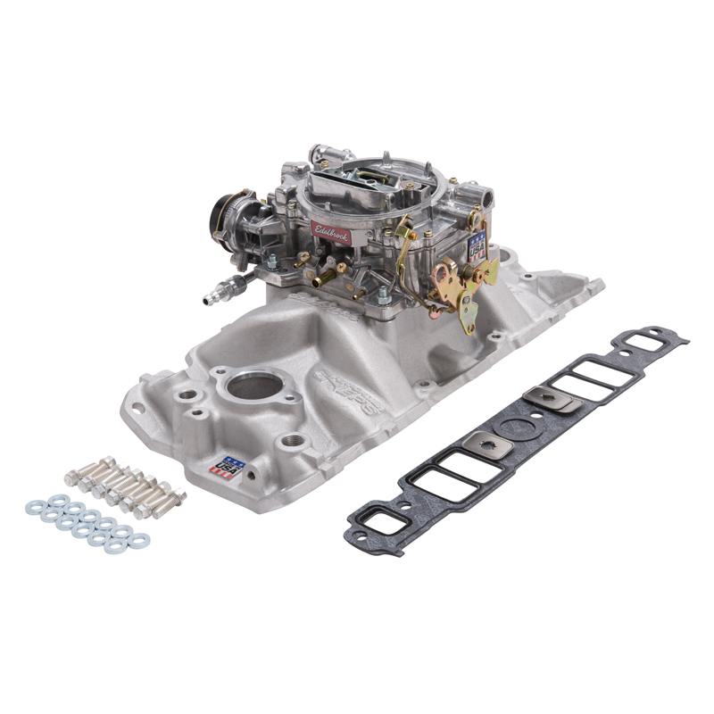 Edelbrock | Engine Intake Manifold / Carburetor Kit - Camaro / Corvette / Monte Carlo 1963-1986 Edelbrock Carburetors