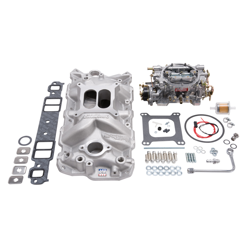 Edelbrock | Engine Intake Manifold / Carburetor Kit - Camaro / Corvette / Monte Carlo 1963-1986 Edelbrock Carburetors