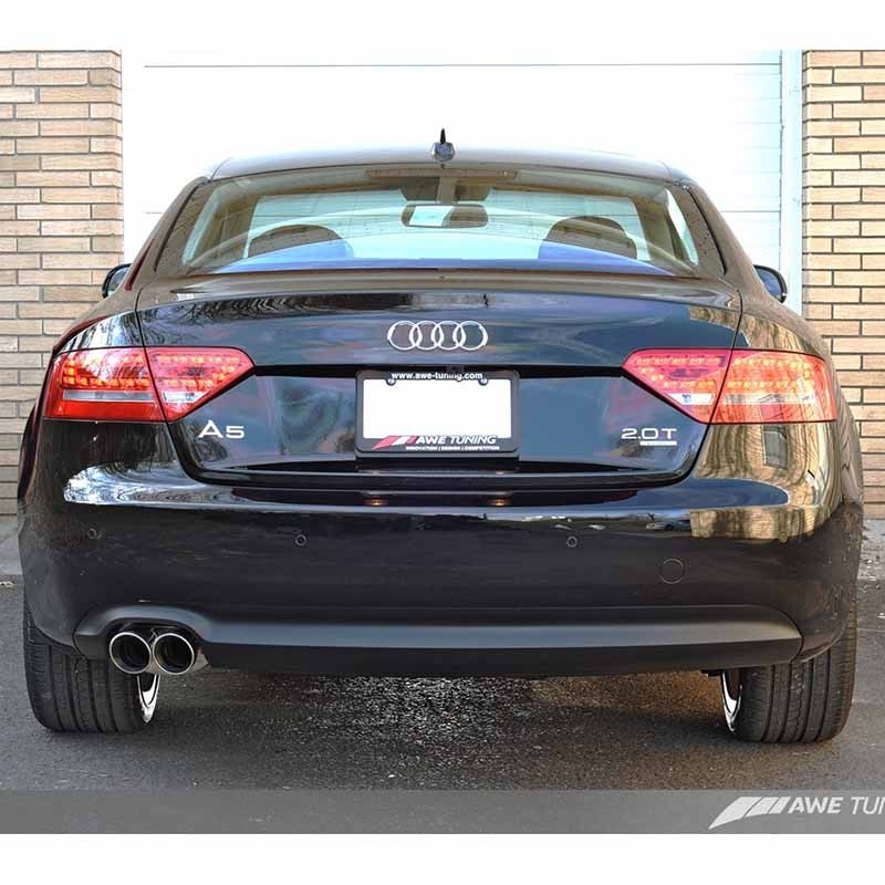 AWE Tuning | Touring Cat-Back Exhaust (Single Twin Silver Tips) - A5 Quattro B8 / B8.5 2.0T 2010-2017 AWE Tuning Cat-Back Exh...