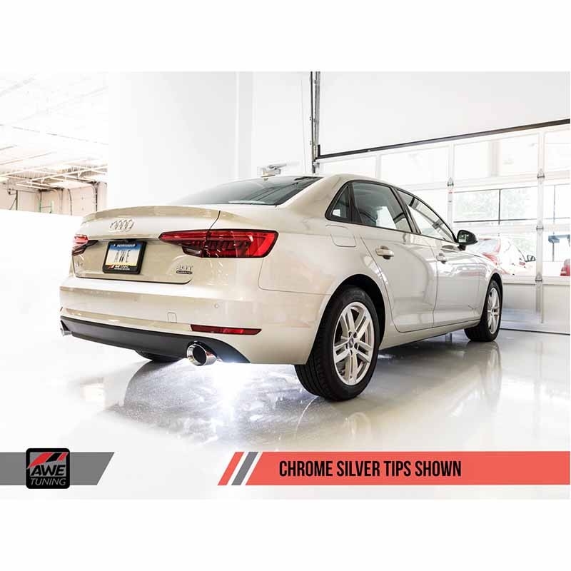 AWE Tuning | Track Cat-Back Exhaust - A4 Quattro 2.0T 2017-2018 AWE Tuning Cat-Back Exhausts
