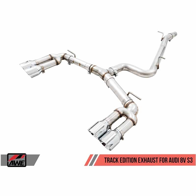 AWE Tuning | Track Cat-Back Exhaust - S3 2.0T 2015-2020 AWE Tuning Cat-Back Exhausts