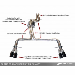 AWE Tuning | Track Cat-Back Exhaust - S4 3.0L 2010-2016 AWE Tuning Cat-Back Exhausts