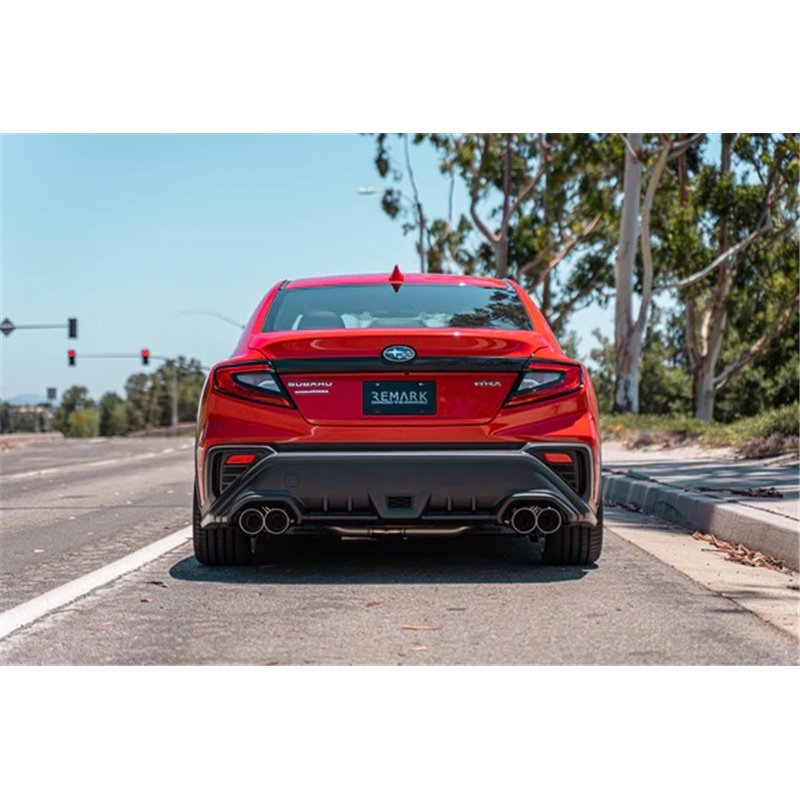 REMARK | Axle-Back Exhaust (4" Stainless Single Wall Tip) - WRX 2022-2023 REMARK Axle-Back Exhausts