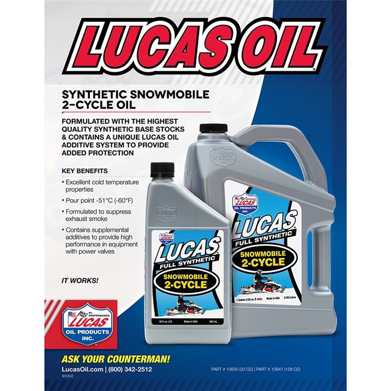 Lucas Oil | Synthetic 2-Cycle Snowmobile Oil Lucas Oil Huiles Moteur