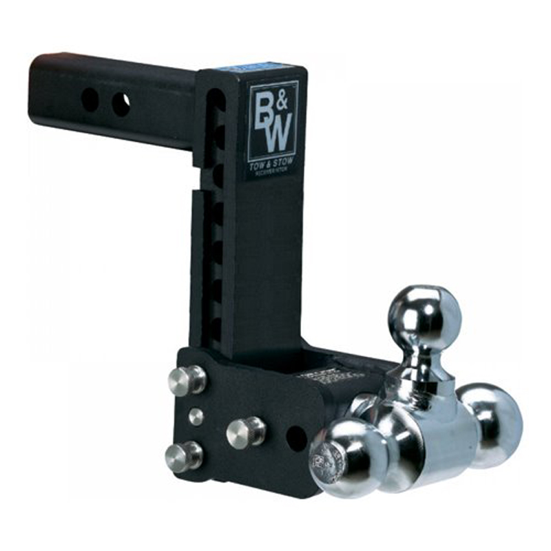 BW | TOW & STOW 3-BALL MOUNT 7" BAISSE, 7-1/2" HAUSSE 10K, NOIR