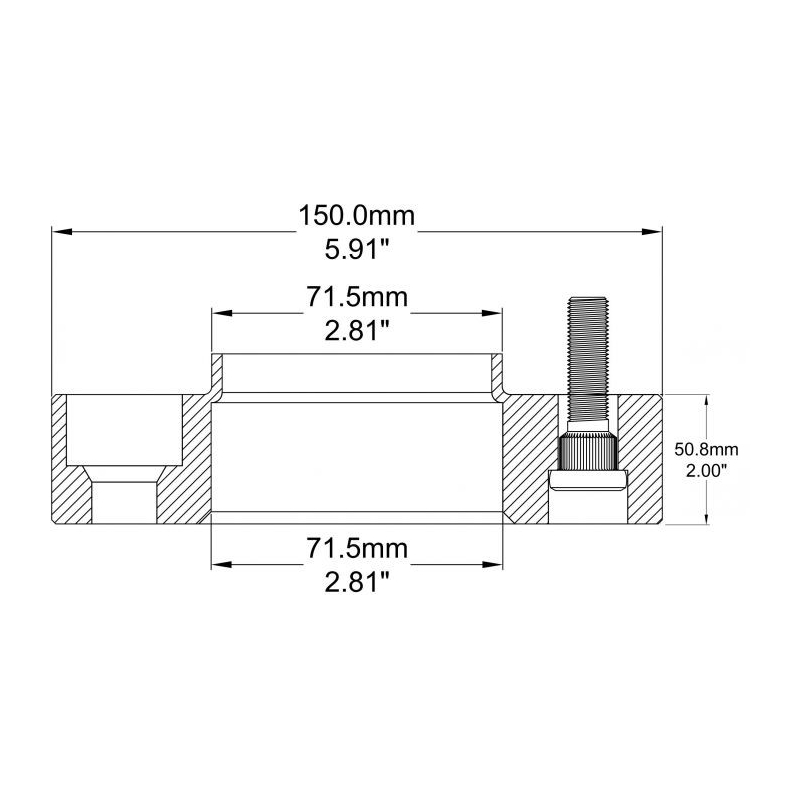 COYOTE | Wheel Spacer 50.8mm / 70.5mm / 5x114.3mm / 14x1.5 Coyote Wheel Accessories Spacer de roues