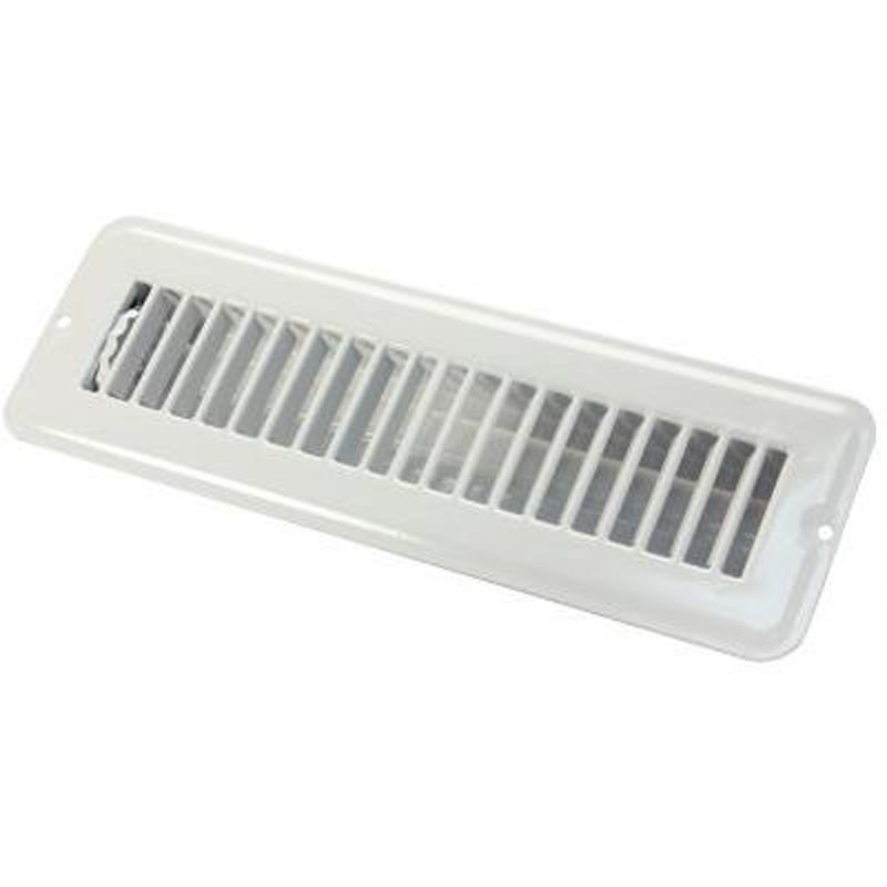 JR Products | 2" X 10" FLOOR REGISTER DAMPERED, METAL, WHITE  Vents