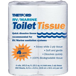 Thetford | TISSUE SINGLE PLY-4 PACK  Cleaners & Chemicals