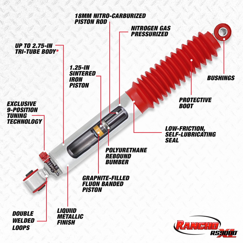 Rancho | RS9000XL Suspension Shock Absorber - Dakota / Durango 2000-2004 Rancho Shocks & Struts