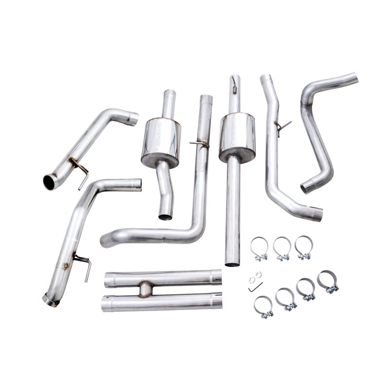 AWE Tuning | 0FG Catback Exhaust (Dual Bashguard, no tips) - Silverado 1500 / ZR2 6.2L 2022-2023