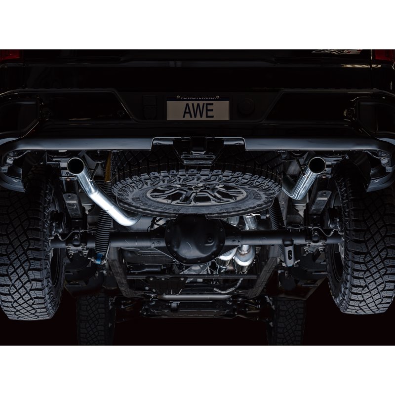 AWE Tuning | 0FG Catback Exhaust (Dual Bashguard, no tips) - Silverado 1500 / ZR2 6.2L 2022-2023