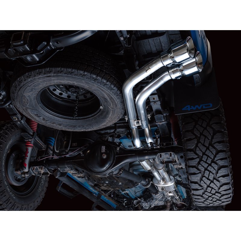 AWE Tuning | 0FG Exhaust with BashGuard (Dual Chrome Silver Tips) - Tacoma 3.5L 2016-2023