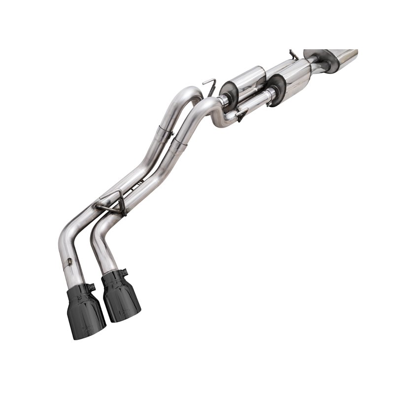 AWE Tuning | 0FG Exhaust with BashGuard (Dual Diamond Black Tips) - Tacoma 3.5L 2016-2023