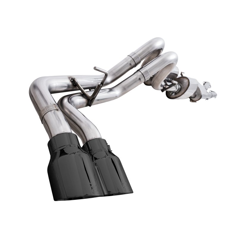 AWE Tuning | 0FG Exhaust with BashGuard (Dual Diamond Black Tips) - Tacoma 3.5L 2016-2023