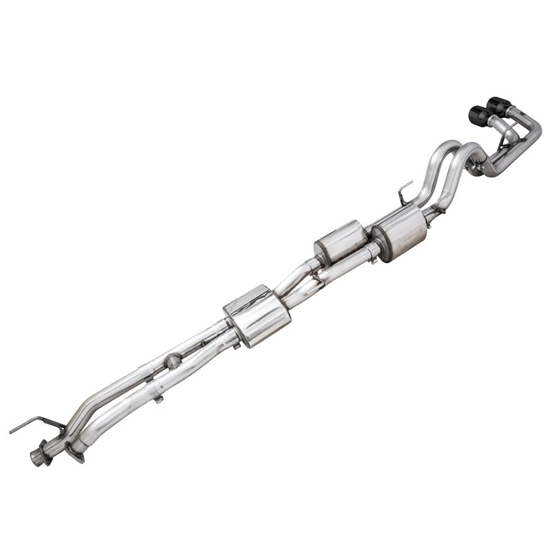 AWE Tuning | 0FG Exhaust with BashGuard (Dual Diamond Black Tips) - Tacoma 3.5L 2016-2023