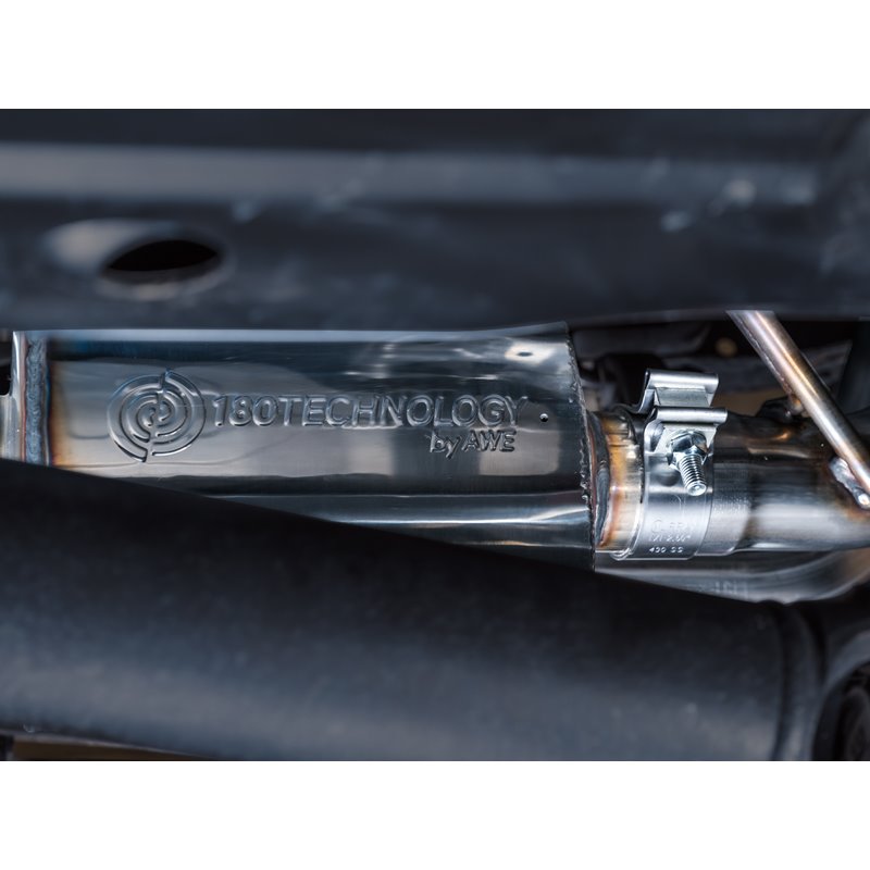 AWE Tuning | 0FG Exhaust with BashGuard (Dual Diamond Black Tips) - Tacoma 3.5L 2016-2023