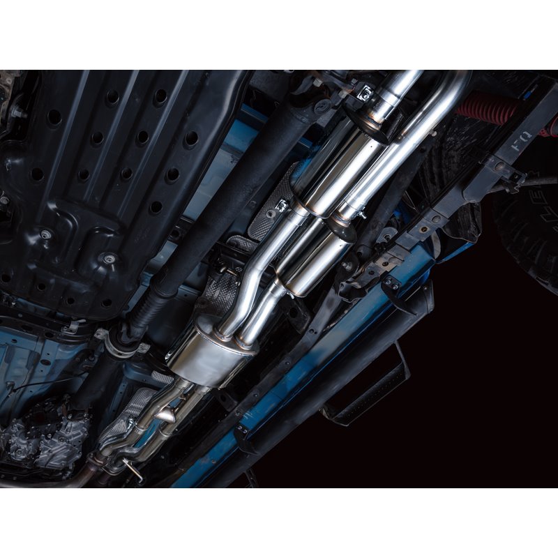 AWE Tuning | 0FG Exhaust with BashGuard (Dual Diamond Black Tips) - Tacoma 3.5L 2016-2023
