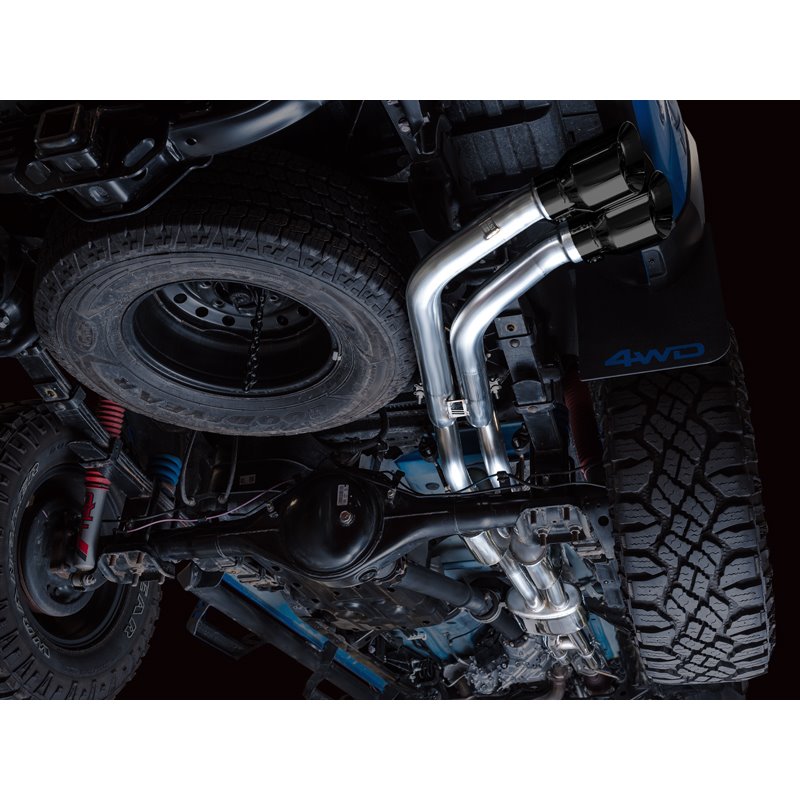 AWE Tuning | 0FG Exhaust with BashGuard (Dual Diamond Black Tips) - Tacoma 3.5L 2016-2023