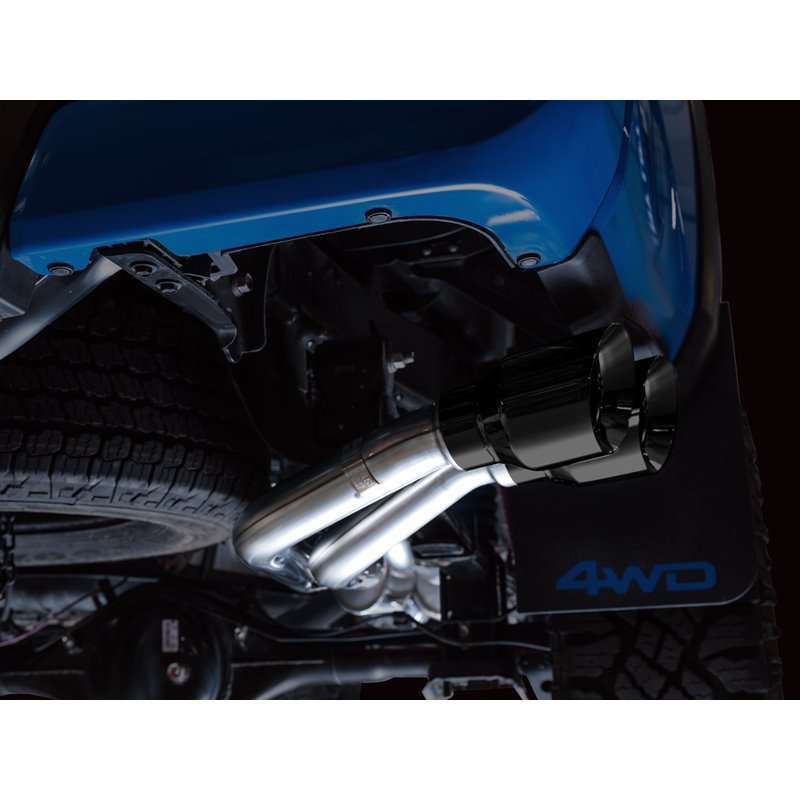 AWE Tuning | 0FG Exhaust with BashGuard (Dual Diamond Black Tips) - Tacoma 3.5L 2016-2023