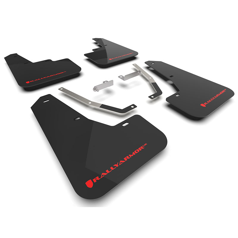 RallyArmor | Black UR Mud Flap Logo Rouge - Crosstrek 2024-2025 RallyArmor Garde-boue