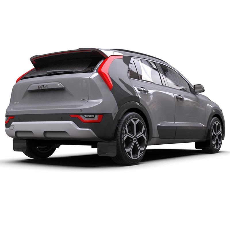 RallyArmor | Black UR Mud Flap Dark Grey Logo - Niro 2023-2024 RallyArmor Mud Flaps
