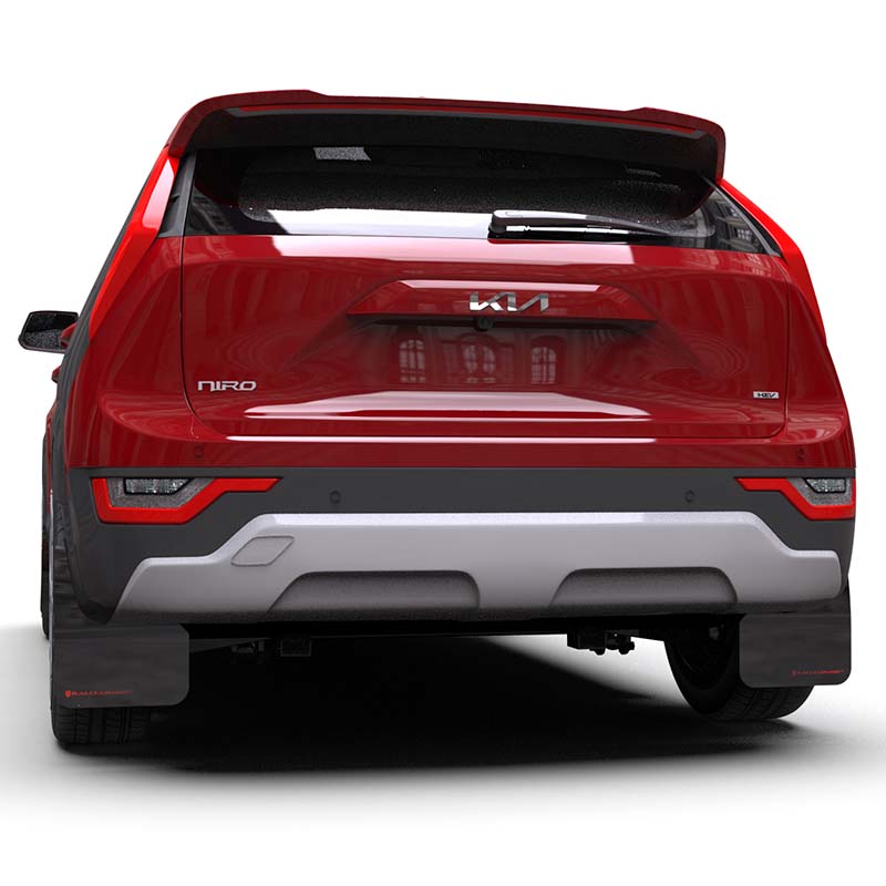 RallyArmor | Black UR Mud Flap Red Logo - Niro 2023-2024 RallyArmor Mud Flaps