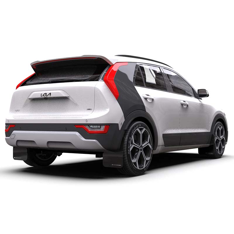 RallyArmor | Black UR Mud Flap White Logo - Niro 2023-2024 RallyArmor Mud Flaps