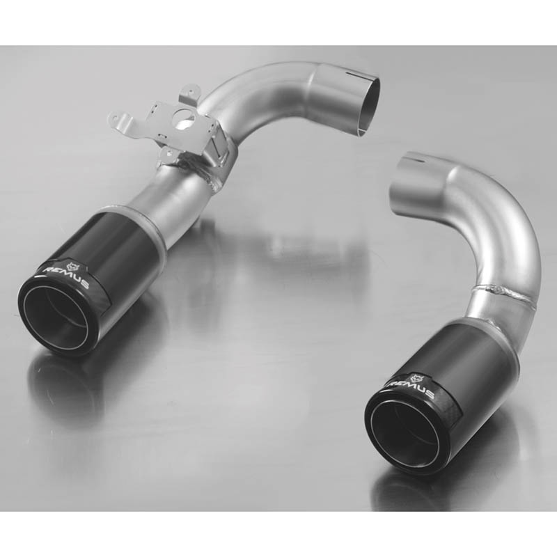 REMUS | 3.3" Black Chrome Street Race Tail Pipe Set (2), With Valves