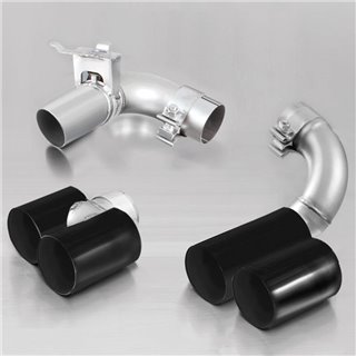REMUS | 3" Black Chrome w/ Valves / Stainless Steel Tail Pipe Set (4)