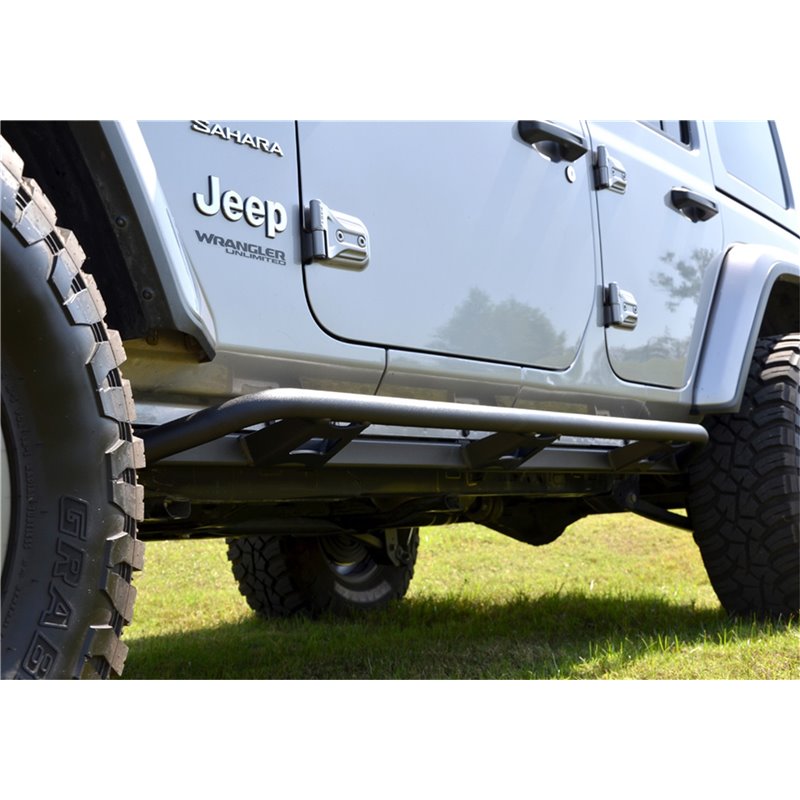 N-FAB | TrailSlider-Cab Len (2 Steps)-07-17 Wrangler JK 4Dr-TX Blk - Wrangler (JK) 3.6L / 3.8L 2007-2017
