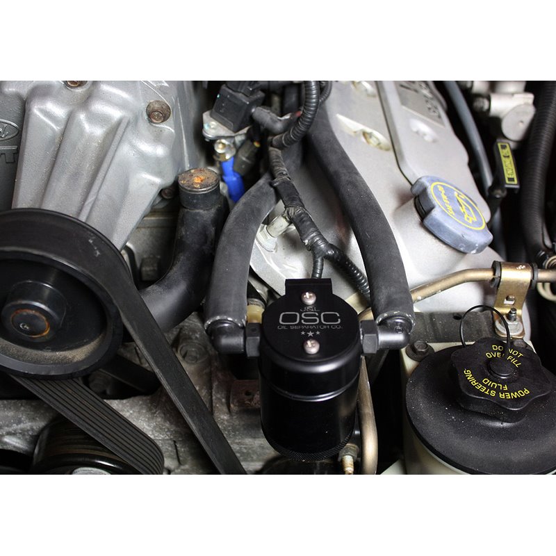 J&L | Oil Separator 3.0 (Driver Side, BLACK) - Mustang Mach 1 / SVT Cobra 4.6L 1999-2004 J&L Oil Separator Co. Oil Catch Can