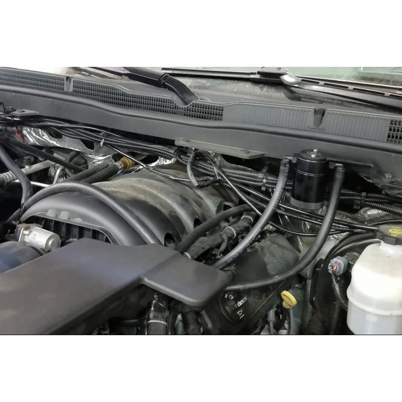 J&L | Oil Separator 3.0 (Driver Side, BLACK) - Chevrolet / GMC 5.3L / 6.2L 2014-2021 J&L Oil Separator Co. Oil Catch Can