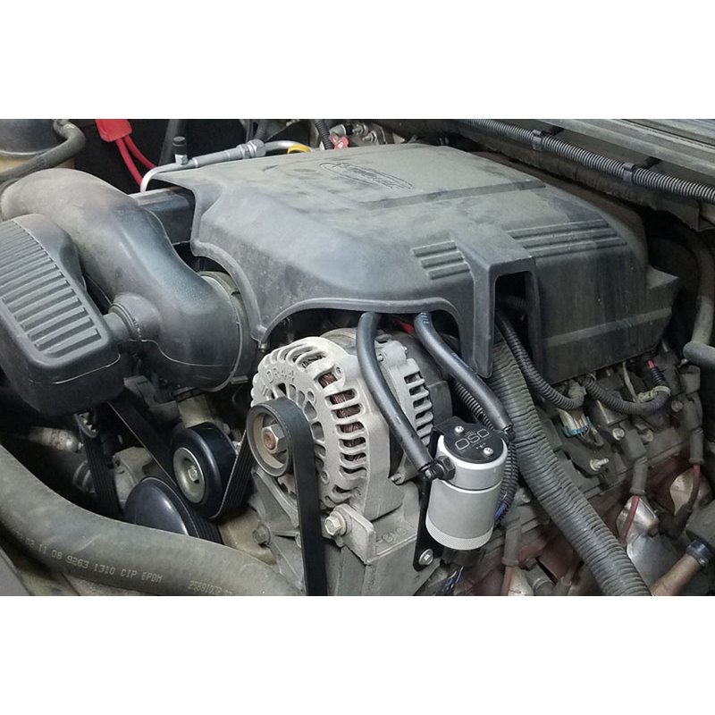 J&L | Oil Separator 3.0 w/ Canister Extension (Driver Side, SILVER) - Chevrolet / GMC V8 2000-2014 J&L Oil Separator Co. Oil ...