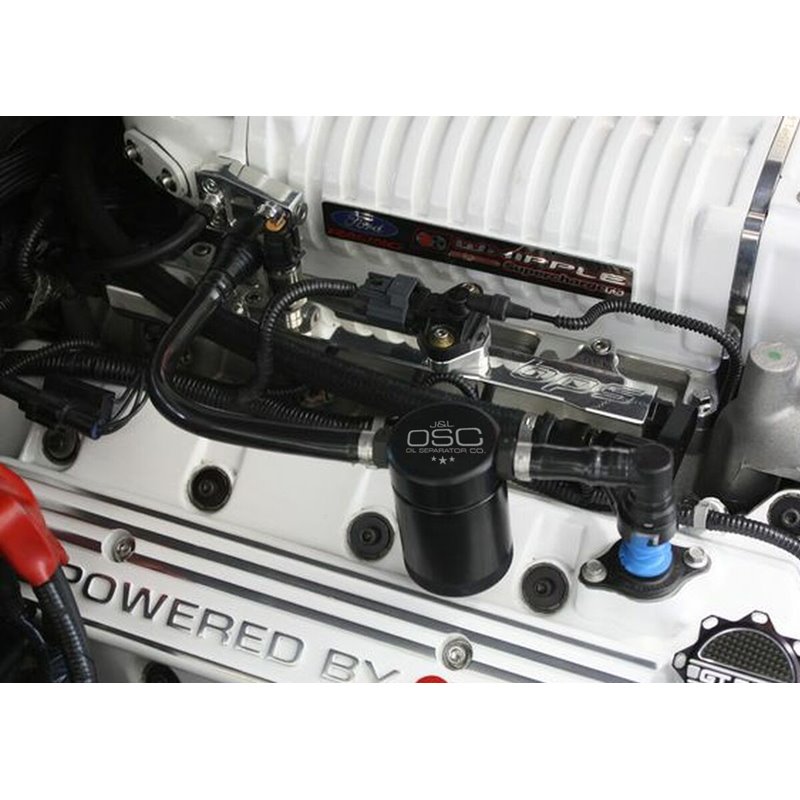 J&L | Oil Separator 3.0 (Passenger Side, BLACK) - Mustang Shelby GT500 5.4L / 5.8L 2007-2014