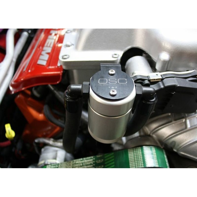 J&L | Oil Separator 3.0 (Passenger Side, SILVER) - Challenger / Charger / Durango / Grand Cherokee 6.2L 2015-2023 J&L Oil Sep...
