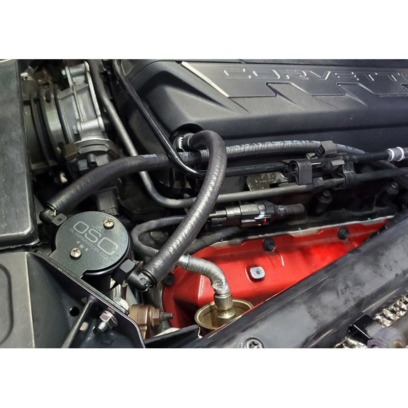 J&L | Oil Separator 3.0 (Passenger Side, BLACK) - Corvette 6.2L 2020-2023 J&L Oil Separator Co. Oil Catch Can