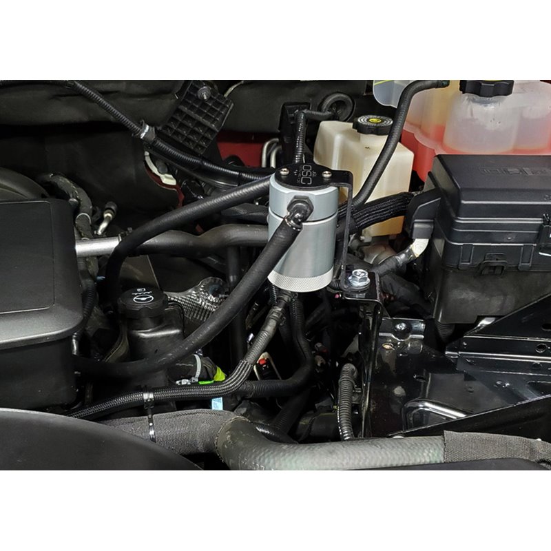 J&L | Oil Separator 3.0 w/ Canister Extension (Driver Side, SILVER) - Silverado / Sierra 2500 HD / 3500 HD 6.6L Gas 2020-2023...