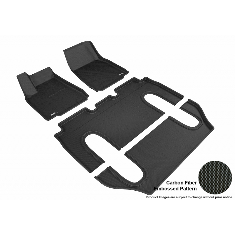 3D Mats | KAGU Tapis Toute Saison - Avant & Arrière - MODEL X 6-SEAT 2016-2022 3D Mats Tapis Protecteur