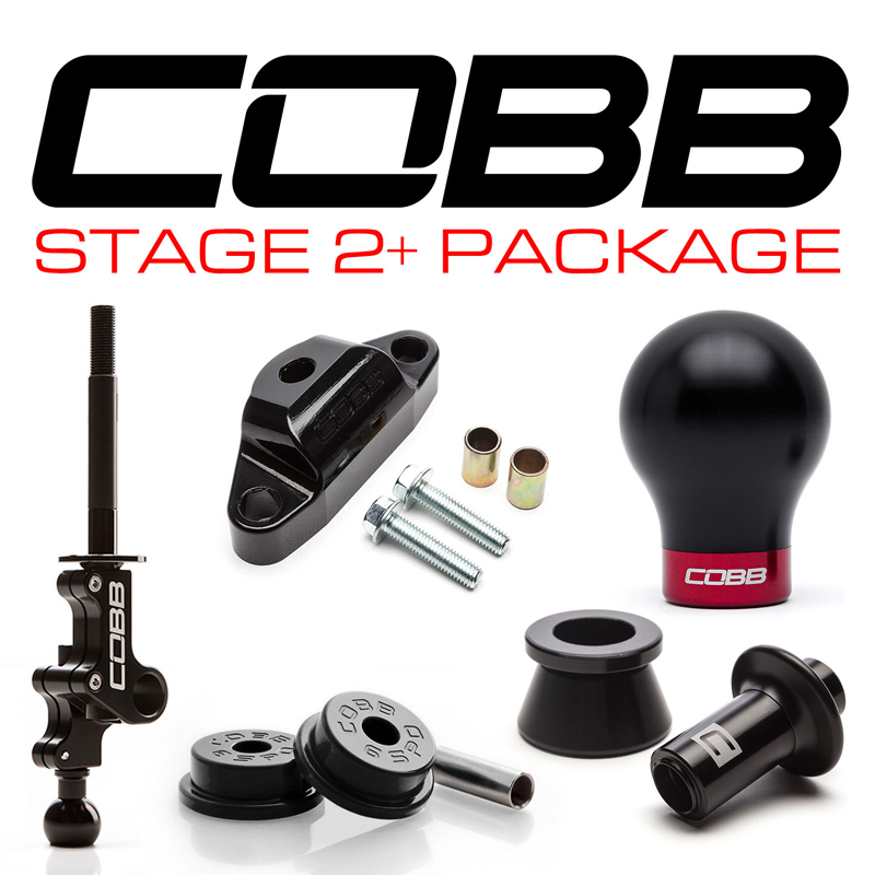 COBB | SHORT SHIFT STAGE 2+ DRIVETRAIN PACK 6MT - WEIGHTED BLACK & WHITE/RED - WRX STi 2004-2021 COBB Stage de Performance