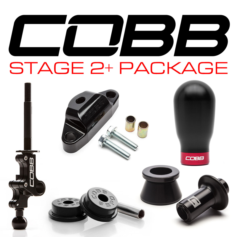 COBB | SHORT SHIFT STAGE 2+ DRIVETRAIN PACK 6MT - TALL WEIGHTED BLACK & WHITE/BLACK - WRX STi 2004-2021 COBB Stage de Perform...