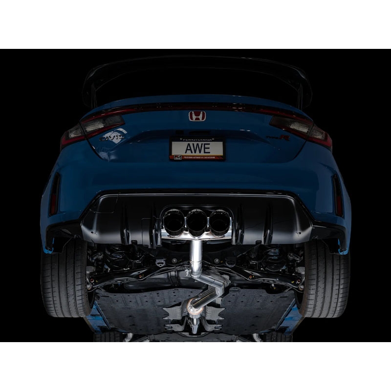 AWE Tuning | Track Cat-Back Exhaust Tri 4.5" Black Tips - Civic Type R FL5 2023 AWE Tuning Cat-Back Exhausts