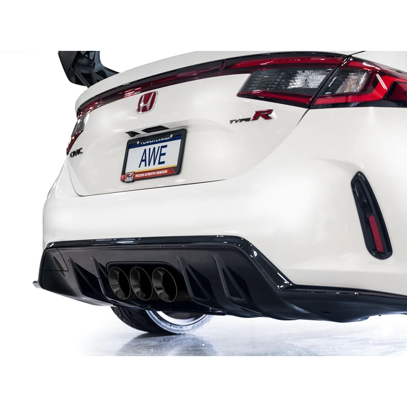 AWE Tuning | Track Cat-Back Exhaust Tri 4.5" Black Tips - Civic Type R FL5 2023 AWE Tuning Exhaust Pipes