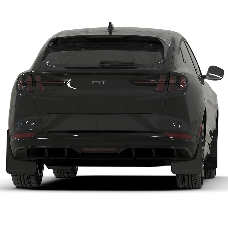 RallyArmor | Black UR Mud Flap Metallic Black Logo - Mustang Mach-E & GT 2021-2025 RallyArmor Mud Flaps