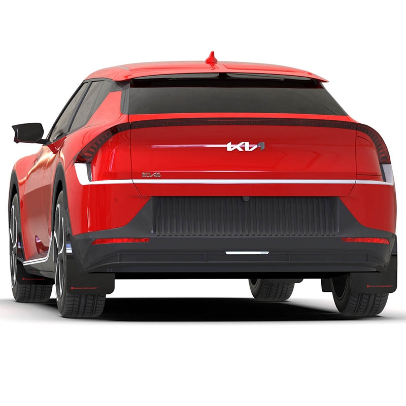 RallyArmor | Black UR Mud Flap Logo Rouge - Kia EV6 2022-2024 RallyArmor Garde-boue