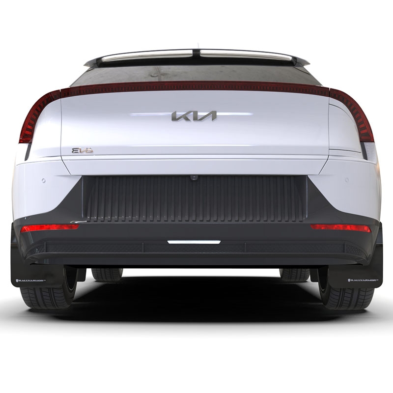 RallyArmor | Black UR Mud Flap White Logo - Kia EV6 2022-2024 RallyArmor Mud Flaps