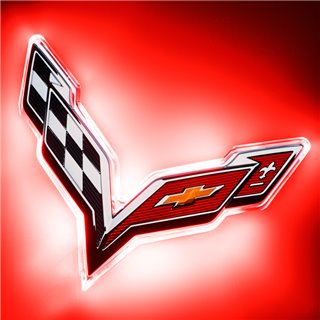 Oracle | Red Rear Illuminated Emblem, Single Intensity - Corvette 2014-2018 Oracle Lighting Emblems & Logos