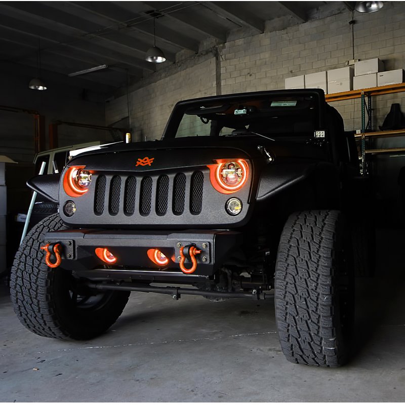 Oracle | 7 in. High Powered LED Headlights, Black Bezel, Dynamic ColorSHIFT - Wrangler (JK) 2007-2018